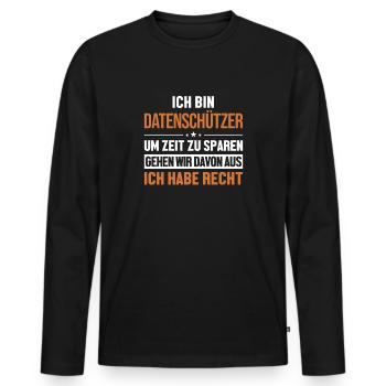 Datenschützer hat immer Recht Datenschützer - Männer Premium Bio Langarmshirt - Schwarz - Vorne - Nico (187cm)