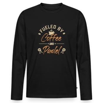 Alimenté Par Le Café Et La Padel Padel Tennis - T-shirt manches longues Premium bio Homme - noir - Devant - Nico (187cm)