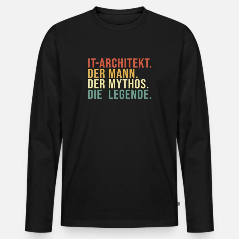 IT-Architekt Mann Mythos Legende IT-Architekt - Männer Premium Bio Langarmshirt - Schwarz