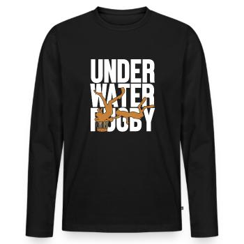 Underwater Rugby Silhouette UWR Wassersport - Männer Premium Bio Langarmshirt - Schwarz - Vorne - Nico (187cm)