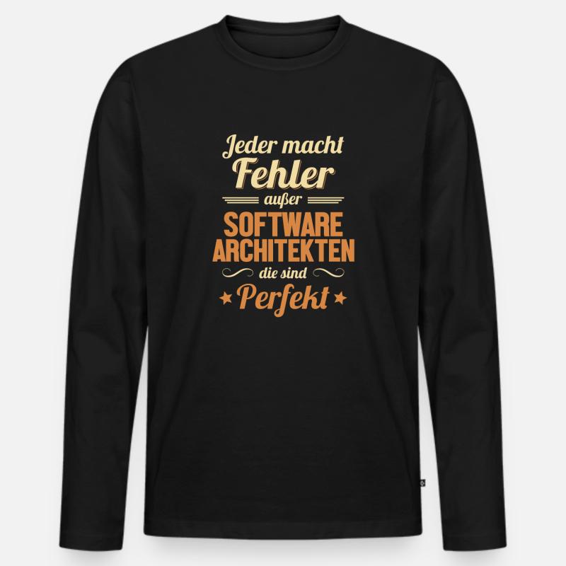Software Architekten sind Perfekt Software - Männer Premium Bio Langarmshirt - Schwarz