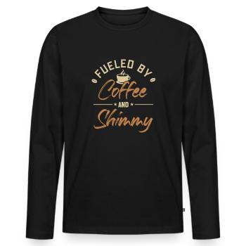 Alimenté Par Le Café Et Shimmy Belly Dancer Belly - T-shirt manches longues Premium bio Homme - noir - Devant - Nico (187cm)