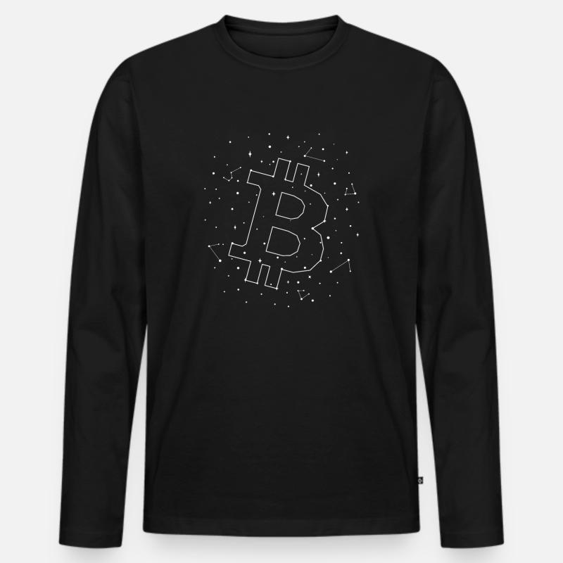 Sternbild Bitcoin Constellation Blockchains - Men's Premium Organic Long Sleeve Shirt - black