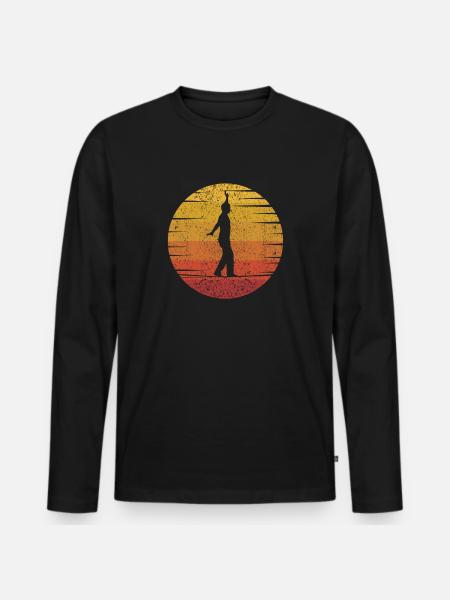Slackliner Trickline Trainer Monkey Profis - Men's Premium Organic Long Sleeve Shirt - black