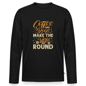 Coffe and Dogs Dogfather Dog Daddy Dog Mom Dog - Men's Premium Organic Long Sleeve Shirt - black - Front - Nico (187cm)
