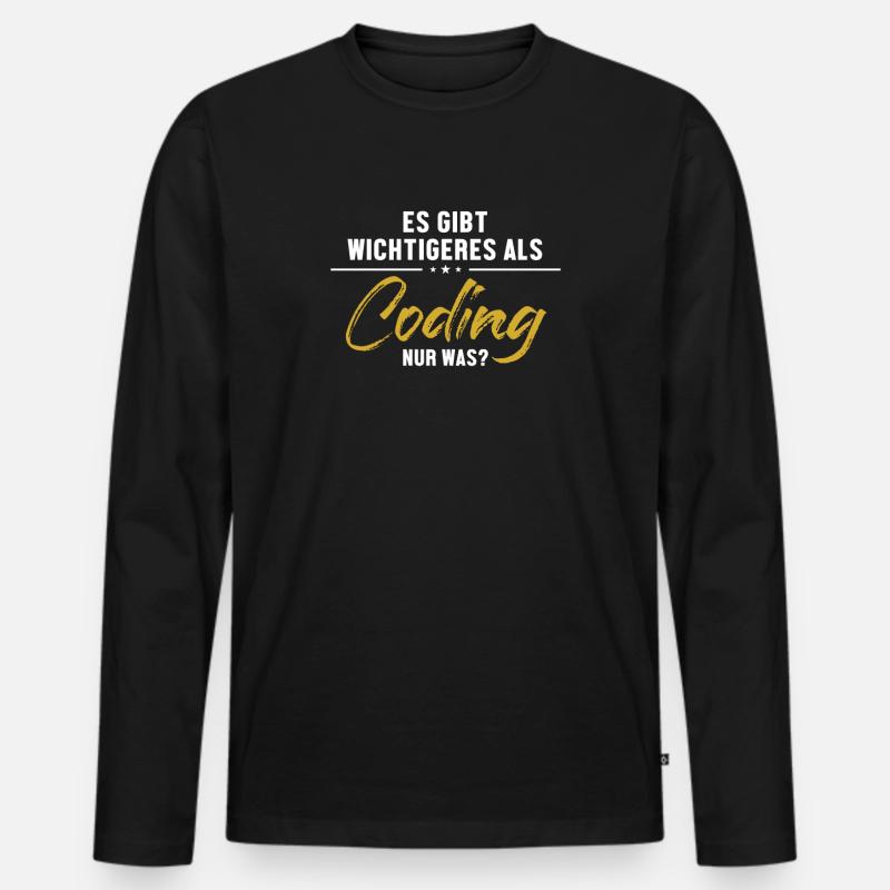 Wichtigeres als Coding Softwareingenieur Coder - Männer Premium Bio Langarmshirt - Schwarz