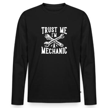 Trust Me I'm Mechanic Mécanicien automobile - T-shirt manches longues Premium bio Homme - noir - Devant - Nico (187cm)