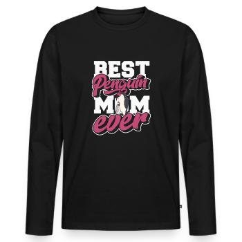 Best Penguin Mom Ever King Emperor Sea Bird - Men's Premium Organic Long Sleeve Shirt - black - Front - Nico (187cm)