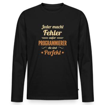 Programmierer sind Perfekt Coder Engineer - Men's Premium Organic Long Sleeve Shirt - black - Front - Nico (187cm)