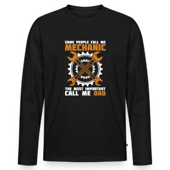 Most Important Call Me Dad Mécatronicien - T-shirt manches longues Premium bio Homme - noir - Devant - Nico (187cm)