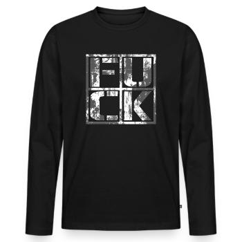 FUCK - Grunge Logo - T-shirt manches longues Premium bio Homme - noir - Devant - Nico (187cm)