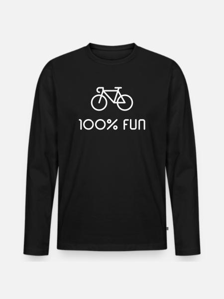 Rennrad – 100% Fun (Fahrrad / Black) - Männer Premium Bio Langarmshirt - Schwarz