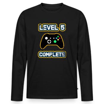 5. Jahrestag T-shirt / 5. Hochzeitstag - Männer Premium Bio Langarmshirt - Schwarz - Vorne - Nico (187cm)