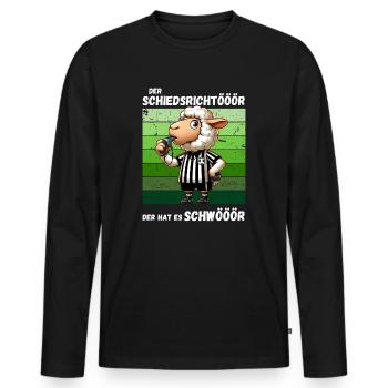 Fußball Elfmeter Fußballspieler Schiri Lustig - Männer Premium Bio Langarmshirt - Schwarz - Vorne - Nico (187cm)