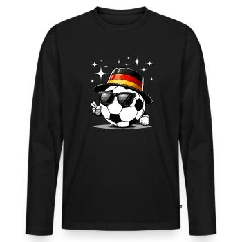 Football Allemagne Football Fan Football Player Goal - T-shirt manches longues Premium bio Homme - noir - Devant - Nico (187cm)