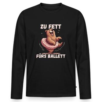 Ballet Ours Tutu Ballerine Drôle Fête Carnaval - T-shirt manches longues Premium bio Homme - noir - Devant - Nico (187cm)
