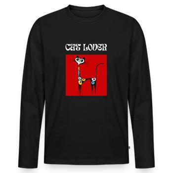 Katze Miró Künstler Kunst Katzenbesitzer Niedlich - Männer Premium Bio Langarmshirt - Schwarz - Vorne - Nico (187cm)