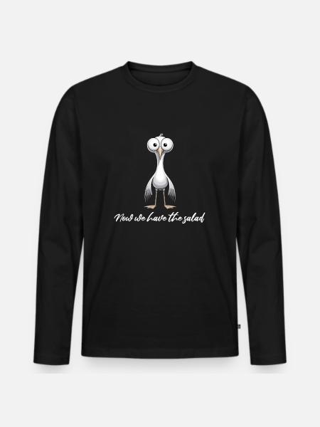 Möwe Lustiger Spruch Norddeutsch Hamburg Nordsee - Männer Premium Bio Langarmshirt - Schwarz