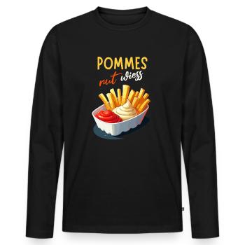 frites rut wiess snack bar Cologne kölsch fête drôle - T-shirt manches longues Premium bio Homme - noir - Devant - Nico (187cm)