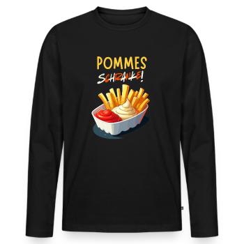 French Fries Schranke Ruhr Area Snack Weekend Party - Men's Premium Organic Long Sleeve Shirt - black - Front - Nico (187cm)