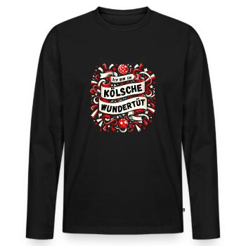 Karneval Köln Kölsch Rut Wiess Kölner Kölnerin Fun - T-shirt manches longues Premium bio Homme - noir - Devant - Nico (187cm)