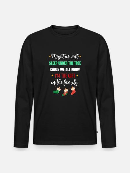 Jul Familie Julegave Sjov - Premium økologisk langærmet T-shirt til mænd - sort