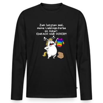 Carnival Birthday Unicorn Funny Gift Comic - Men's Premium Organic Long Sleeve Shirt - black - Front - Nico (187cm)