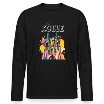 Carnival Cologne Cologne Alaaf Kölsch Cologne Cathedral Colorful - Men's Premium Organic Long Sleeve Shirt - black - Front - Nico (187cm)