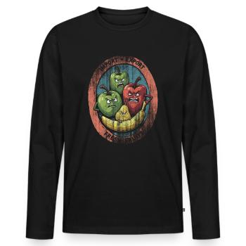 Fresh Fruits - Männer Premium Bio Langarmshirt - Schwarz - Vorne - Nico (187cm)