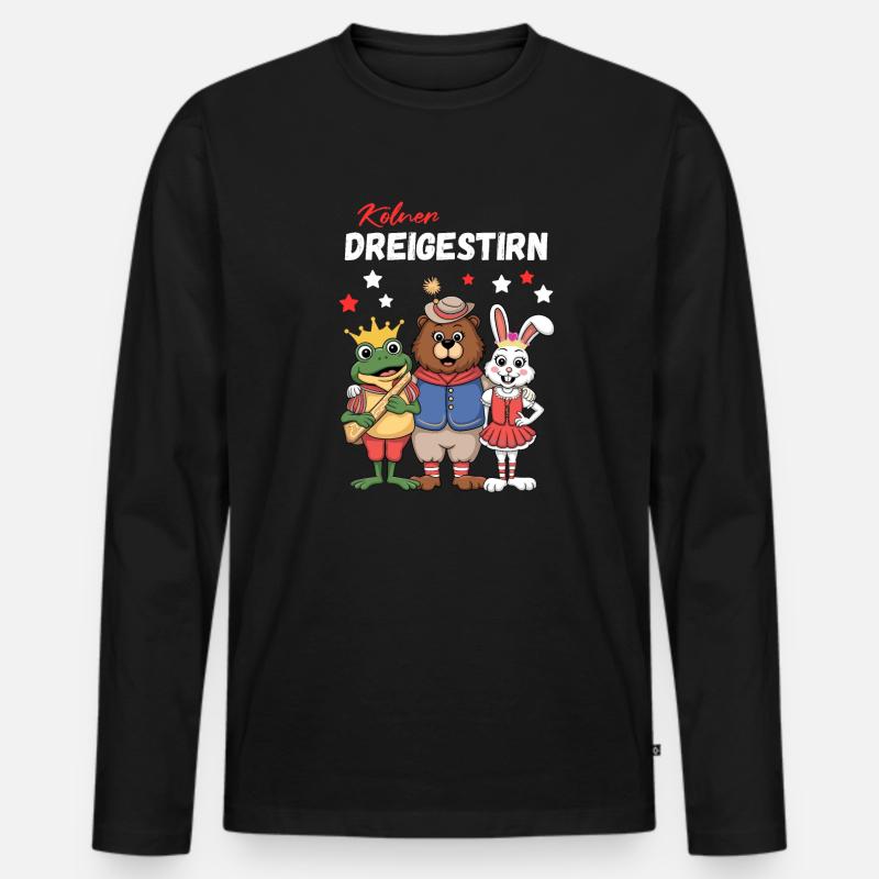 Karneval Köln Dreigestirn Kölner Kölle Alaaf Bär - Männer Premium Bio Langarmshirt - Schwarz