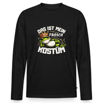 Karneval Frosch Kostüm Verkleiden Köln Kölle Alaaf - Männer Premium Bio Langarmshirt - Schwarz - Vorne - Nico (187cm)