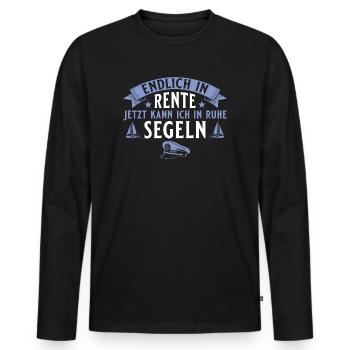 Segeln Endlich in Rente - Segler Geschenk - Männer Premium Bio Langarmshirt - Schwarz - Vorne - Nico (187cm)