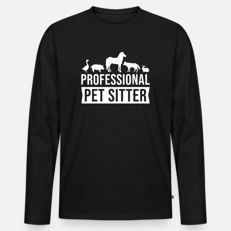 Professional Pet Sitter - Männer Premium Bio Langarmshirt - Schwarz