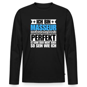 Perfekter Masseur - Männer Premium Bio Langarmshirt - Schwarz - Vorne - Nico (187cm)