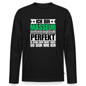 Perfekter Masseur - Männer Premium Bio Langarmshirt - Schwarz - Vorne - Nico (187cm)