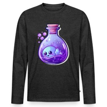 Cute Kawaii Potion - Men's Premium Organic Long Sleeve Shirt - heather anthracite - Front - Nico (187cm)