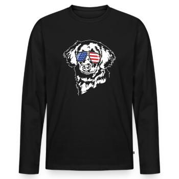 Stabjihoun Lunettes de soleil drapeau américain chiens Wilsigns - T-shirt manches longues Premium bio Homme - noir - Devant - Nico (187cm)