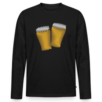 2 Biergläser Stoßen An (Bier / Scribble) - Männer Premium Bio Langarmshirt - Schwarz - Vorne - Nico (187cm)