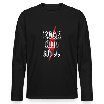 Rock and Roll - Men's Premium Organic Long Sleeve Shirt - black - Front - Nico (187cm)