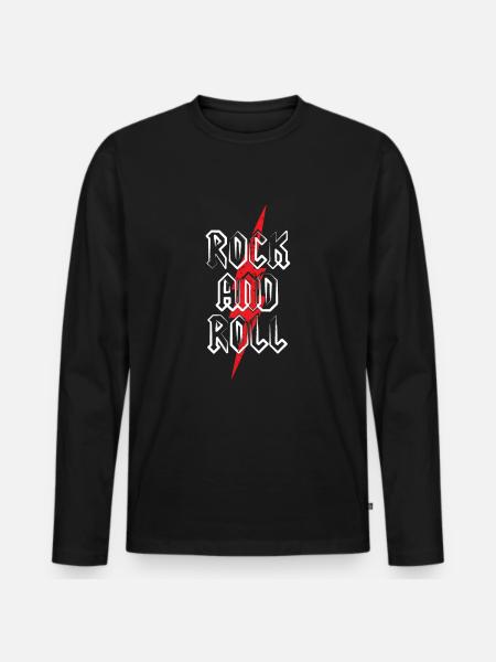 Rock and Roll - Men's Premium Organic Long Sleeve Shirt - black