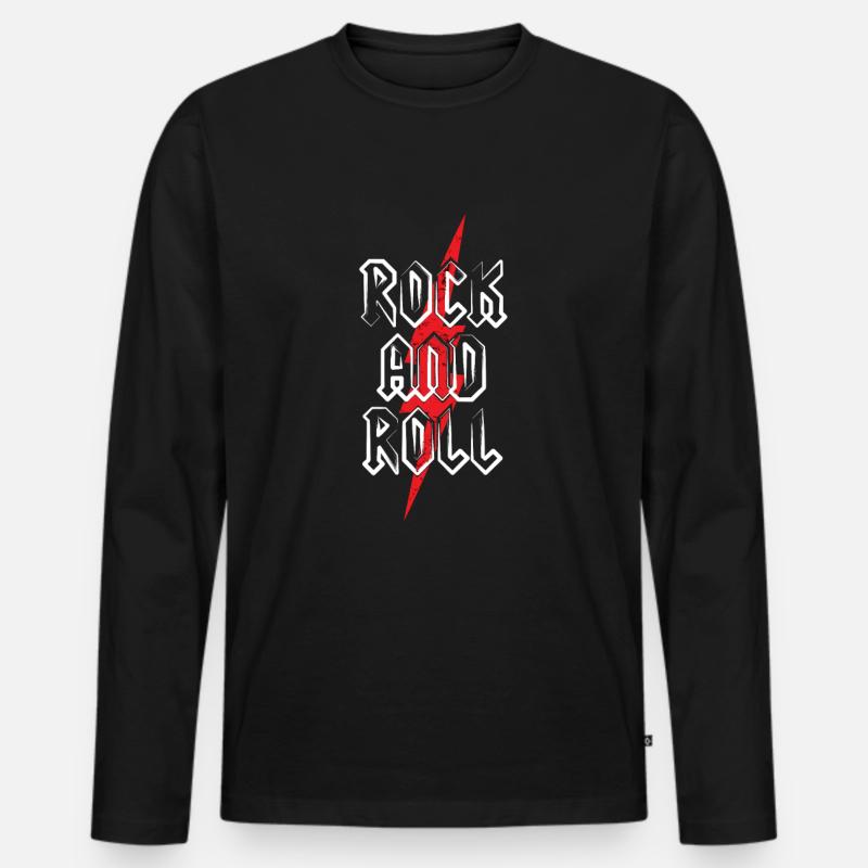 Rock and Roll - Männer Premium Bio Langarmshirt - Schwarz