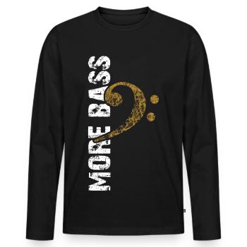 Plus basse - clé de basse - T-shirt manches longues Premium bio Homme - noir - Devant - Nico (187cm)