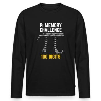 T-shirt Pi Day - T-shirt manches longues Premium bio Homme - noir - Devant - Nico (187cm)