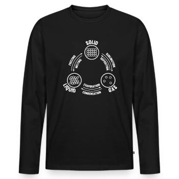 Diagramme de phases Physique Chimie Physicien Chimiste - T-shirt manches longues Premium bio Homme - noir - Devant - Nico (187cm)