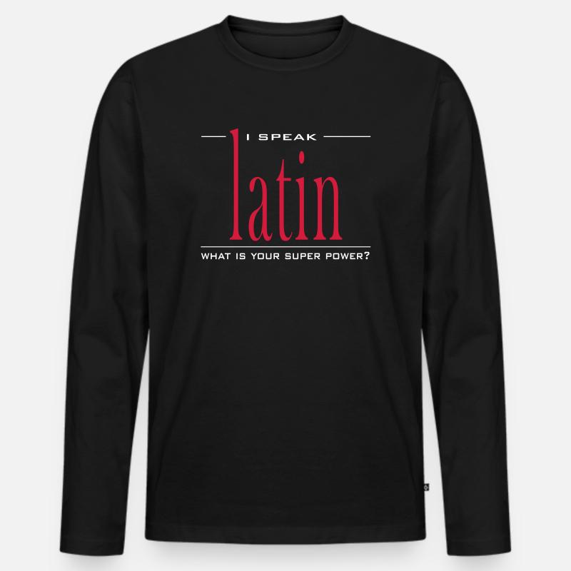 Super Power Latin - Männer Premium Bio Langarmshirt - Schwarz