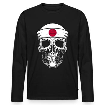 Nationality National Flag Flag Skull - Men's Premium Organic Long Sleeve Shirt - black - Front - Nico (187cm)