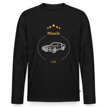 Muscle Car - Men's Premium Organic Long Sleeve Shirt - black - Front - Nico (187cm)