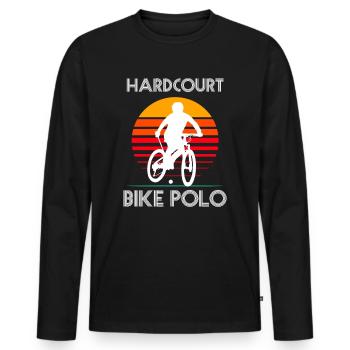 Bike Polo - Radpolo - Cycle polo - Männer Premium Bio Langarmshirt - Schwarz - Vorne - Nico (187cm)