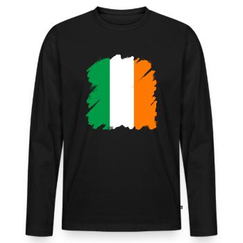 Drapeau de l'Irlande Drapeau irlandais vintage Dublin - T-shirt manches longues Premium bio Homme - noir - Devant - Nico (187cm)