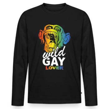Wilder schwuler Liebhaber - Männer Premium Bio Langarmshirt - Schwarz - Vorne - Nico (187cm)